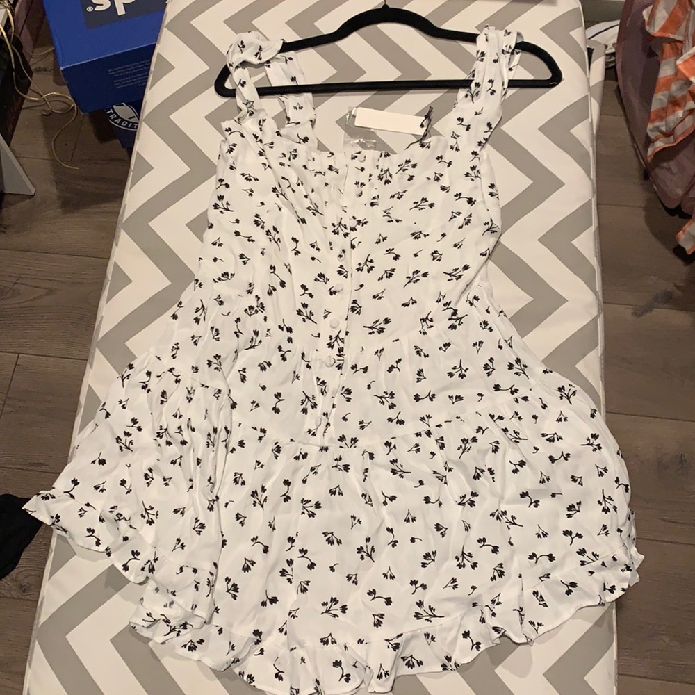 White and black romper